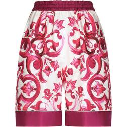 Dolce & Gabbana Majolica Print Silk Short - Pink/White