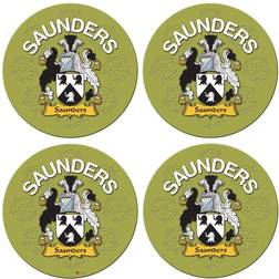 I Luv LTD Saunders English Family Surname Cork Backed Coaster 4pcs