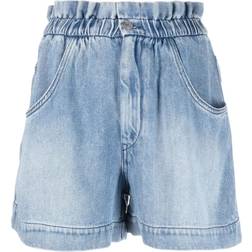 Isabel Marant Étoile gathered-wait denim shorts women Cotton/Lyocell Blue