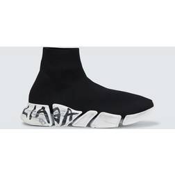 Balenciaga Speed 2.0 Graffiti Sneakers - Black