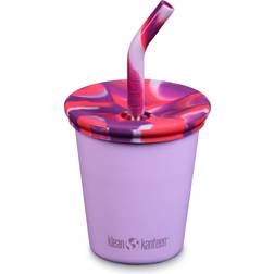 klean-kanteen Children's Straw Lid Steel Cup Crocus Petal 296ml