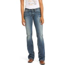 Ariat Women's R.E.A.L. Mid Rise Stretch Whipstitch Boot Cut Jeans in Rainstorm Cotton, 26, Rainstorm