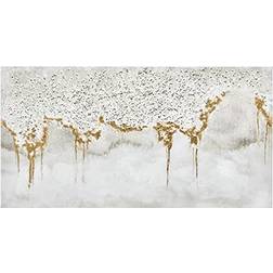 Glitter Artwork Gray/Gold Wall Decor 48x24"