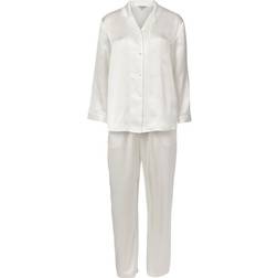 Lady Avenue Pure Silk Basic Pyjamas - Ivory