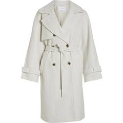 Vila Tie Waist Trenchcoat - Super Light Natural Melan