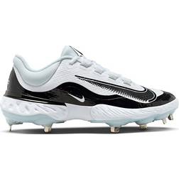 Nike Men's Alpha Huarache Elite Low Metal Baseball Cleats White/Black White/Black