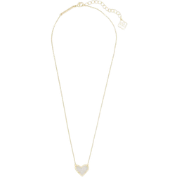 Kendra Scott Ari Heart Pendant Necklace - Gold/Iridescent Drusy