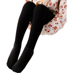 Shein 1pair Black Velvet Footed Leggings Winter Dance Tights Suitable For Daily Wear