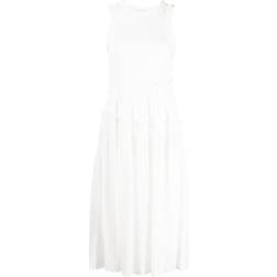 b+ab Ruffled Pleated Dress - Ivory White