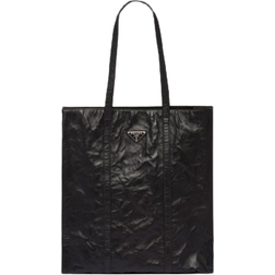 Prada Medium Antique Nappa Leather Tote Bag - Black