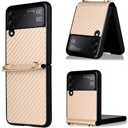 MTP Products Samsung Galaxy Z Flip3 5G Cover med Rem Karbonfiber Guld