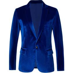 Rongkai Velvet Blazer - Blue