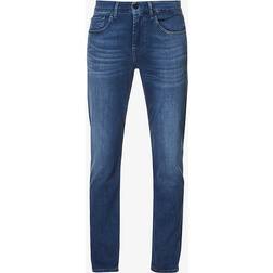 7 For All Mankind Slimmy Tapered Luxe Performance Plus Mid Blue Jeans Slim - Blu Medio