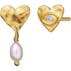 Maanesten Vesta Earsticks - Gold/Pearls/Transparent