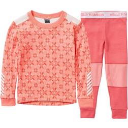 Helly Hansen Junior Graphic LIFA Merino Set - Sunset Pink