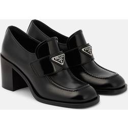 Prada Leather Loafer Pumps - Black