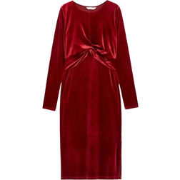 H&M Mama Velour Nursing Dress Dark Red