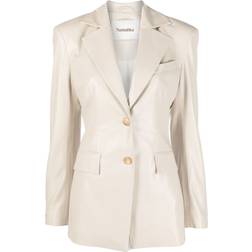 Nanushka Hathi Okobor Alt Leather Blazer - Creme