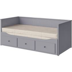 IKEA HEMNES Dagbädd 3 lådor/2 madrasser, grå/Vannareid