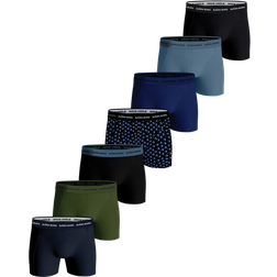 Björn Borg Cotton Stretch Boxer 7-pack - Black/Blue/Green Pattern/Navy Blue