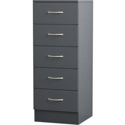 NRG Tall Narrow Grey Chest of Drawer 36x90cm