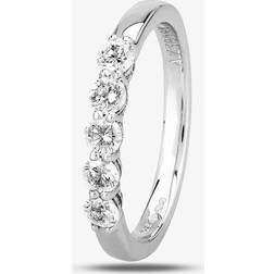 1888 Collection Platinum 0.50ct Five-Stone Diamond Ring HET1001.50CT PLUS F-G/SI1-SI2/0.50ct
