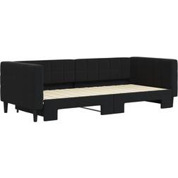 vidaXL Extendable Daybed Black Divano 223cm Divano 3 Posti