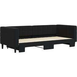 vidaXL Extendable Daybed Black Soffa 223cm 3-sits