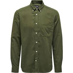 Only & Sons Onsgudmund Slim Overhemd Groen
