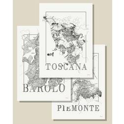 Italy3pack Wine maps 3-pack Poster