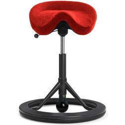 Backapp 2.0 Smart Alcantara Upholstery Aluminum/Black Ball/Red/Black Grey Saddle Chair 81cm