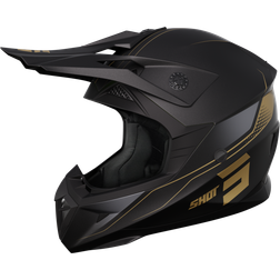 Shot Pulse Edge Motocross Helmet, black-gold, for Men Adult