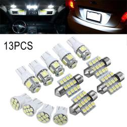 Shein 13 Pcs LED Lights White T10 Car Interior Light Bulb Reading Light 31mm Map Dome