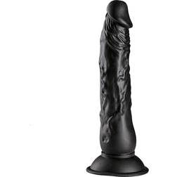 Willie City Sort Realistisk Sugekop Dildo 23 cm Black