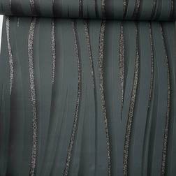 Muriva Glitter Sparkle Charcoal Black Textured Wave Wallpaper Black