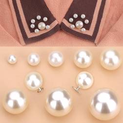 Shein 30pcs Pearl Bead Buttons With Rivet