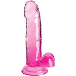 King Cock Clear Dildo med Sugekop 18 cm Lilla