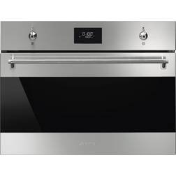 Smeg Inbyggnadsugn Classic Rostfri 40L Grå, Rostfritt stål, Svart