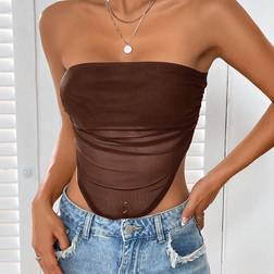 Shein BAE Ruched Mesh Tube Top