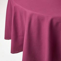 Homescapes Plum Cotton Round 6 Tablecloth Purple