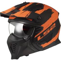 LS2 Drifter Mud Helm - Matt Schwarz/Orange