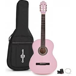 Gear4music Classical Guitar Pack, Pink, by Gear4music