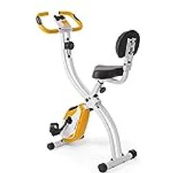 Ultrasport F-Bike 200B, cykeltränare, fitnesscykel hopfällbar motionscykel, med ryggstöd, LCD-träningsdator, maximal användarvikt 110 kg, pulsmätning, 8 motståndsnivåer, Orange/vit