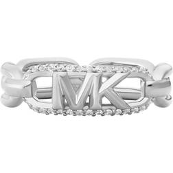 Michael Kors Pavé Empire Logo Ring - Silver/Transparent