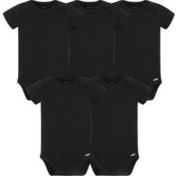 Gerber Baby Pack Onesies Multi-Packs Bundle Interlock 180 gSM, Black, 3-6 Months