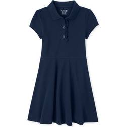 The Children's Place Uniform Ruffle Pique Polo Dress - Tidal (3011196-IV)