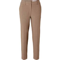 Selected Femme Cropped Bukser Brun