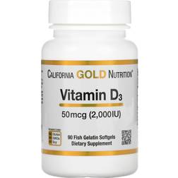 California Gold Nutrition California Gold Nutrition, Vitamin D3, 50 mcg 2,000 IU, Fish