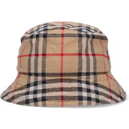 Burberry Bucket Hat Check Cappelli Beige Uomo