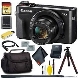 Canon PowerShot G7 X Mark II Digital Camera 32GB Memory Extra Battery Bundle